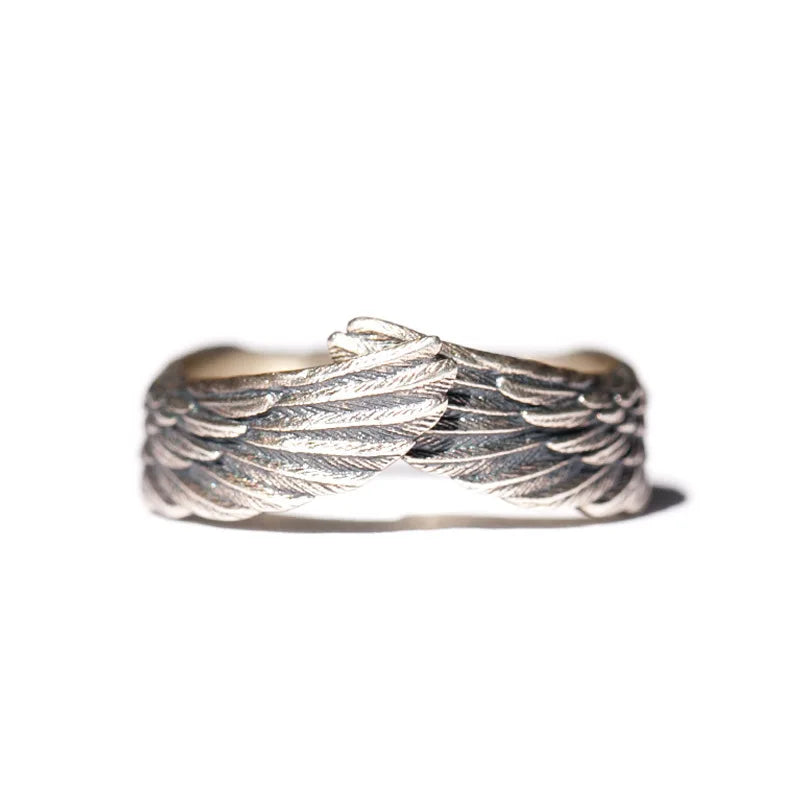 Retro Angel Demon Wings Open Ring for Women Couples Punk Gothic Adjustable Finger Jewelry Accessories Hip Hop Gifts - 991235