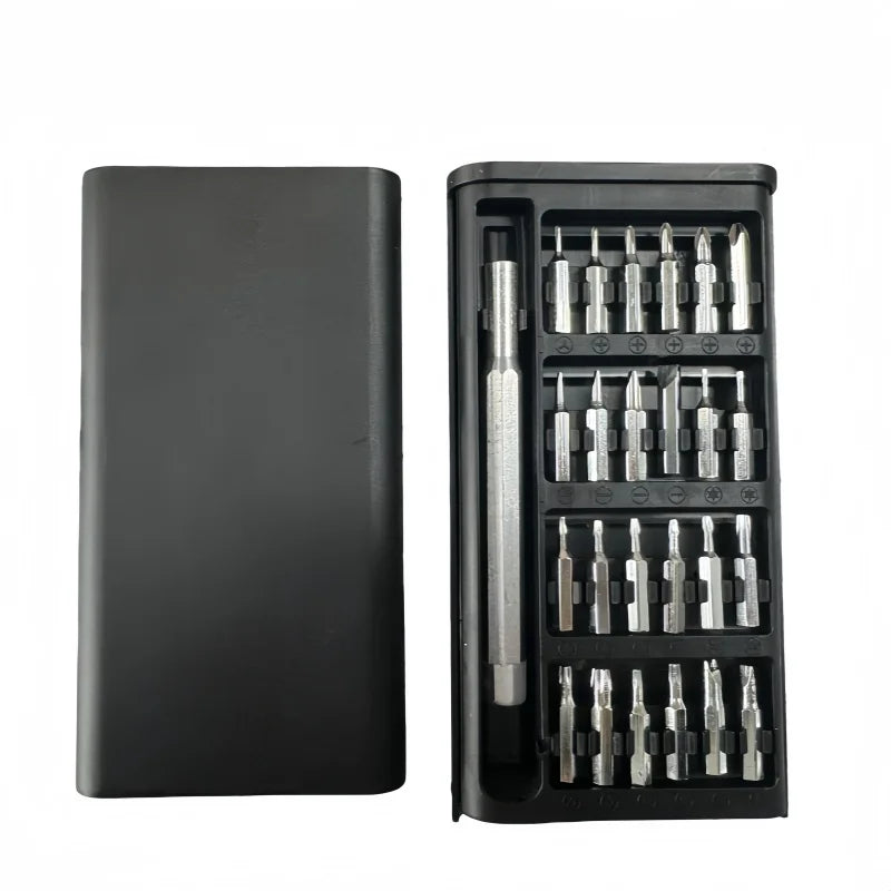 24 in 1 Digital Maintenance Precision Screwdriver Set with Portable Storage Box and Electronic Device Disassembly Tool - Blac