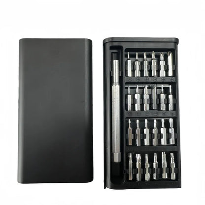 24 in 1 Digital Maintenance Precision Screwdriver Set with Portable Storage Box and Electronic Device Disassembly Tool - Blac