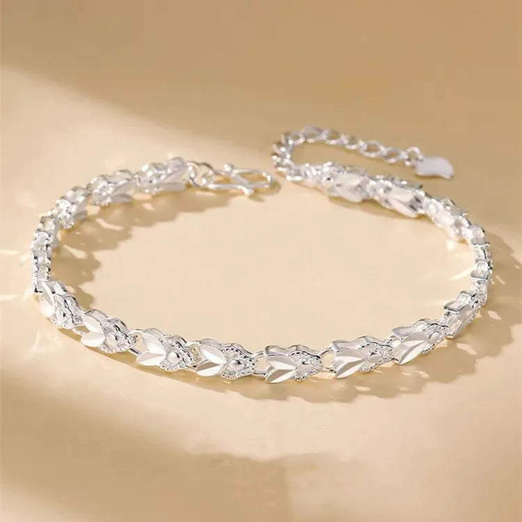 Fine 925 Sterling Silver Noble Nice Chain Solid Bracelet for Women Men Charms Party Gift Wedding Fashion Jewelry Hot Model - 