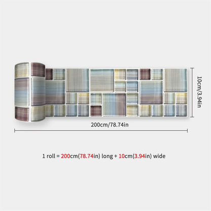 Mosaic Bathroom Waist Line Wall Stickers Waterproof Peel & Stick Art Backsplash Kitchen Office Skirting Line Decor Wallpaper 