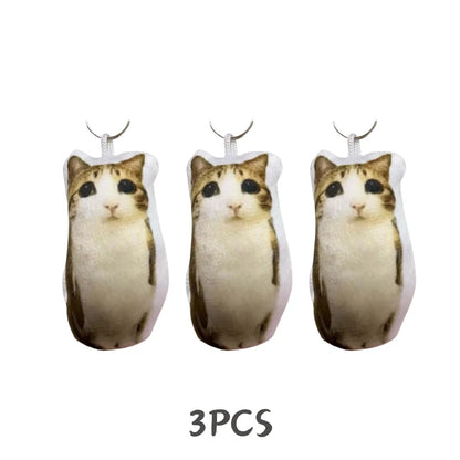 Cat Voice Keychain With Sound Funny Cute Rotating Keyring Pendant Portable Plush Cartoon Bag Pendant Gift For Backpacks 열쇠고리 