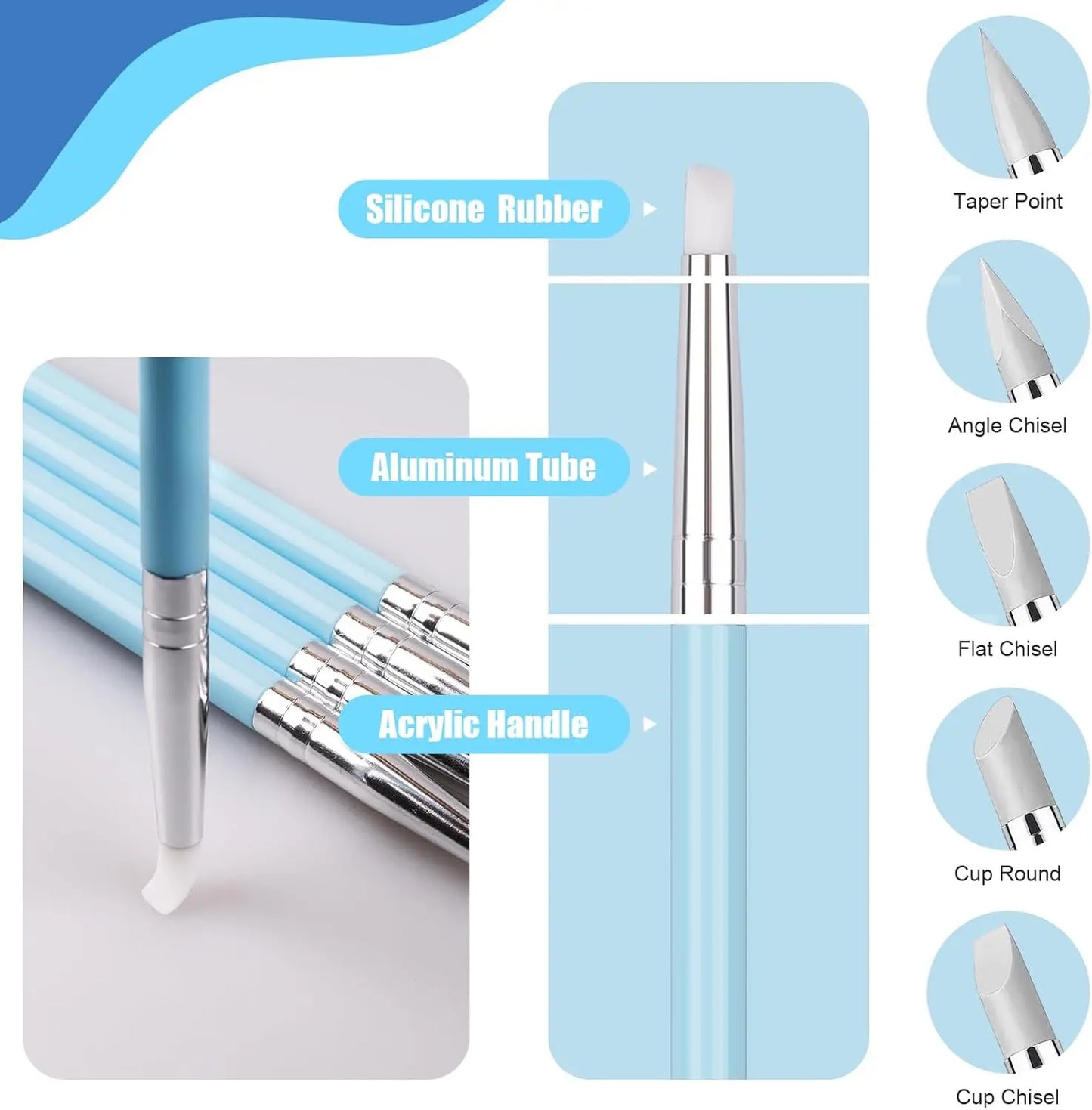 Polymer Modeling Clay Sculpting Tools Dotting Pen Ball Stylus, Pottery Ceramic Clay Indentation Tools Set for DIY Nail Art Cr