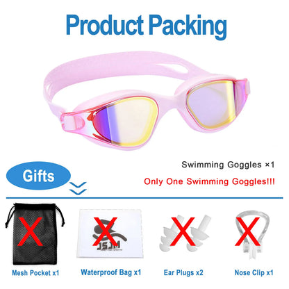 Unisex Adult Swimming Goggles – Anti-Fog Swim Glasses for Men & Women – Adjustable Silicone Waterproof Professional Swim Eyew