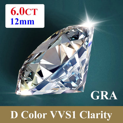 [ Full Size 0.7mm-20mm ] 1CT Small Size Loose Moissanites Stones D Color VVS1 Gemstone Lab Grown Moissanite Diamonds - 6.0ct-