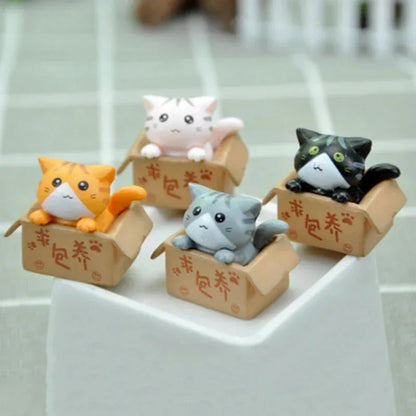 Kawaii Mini Cat Ornament Garden Kitten Statue Gift for Children Baby Room Decoration Toy Figurines