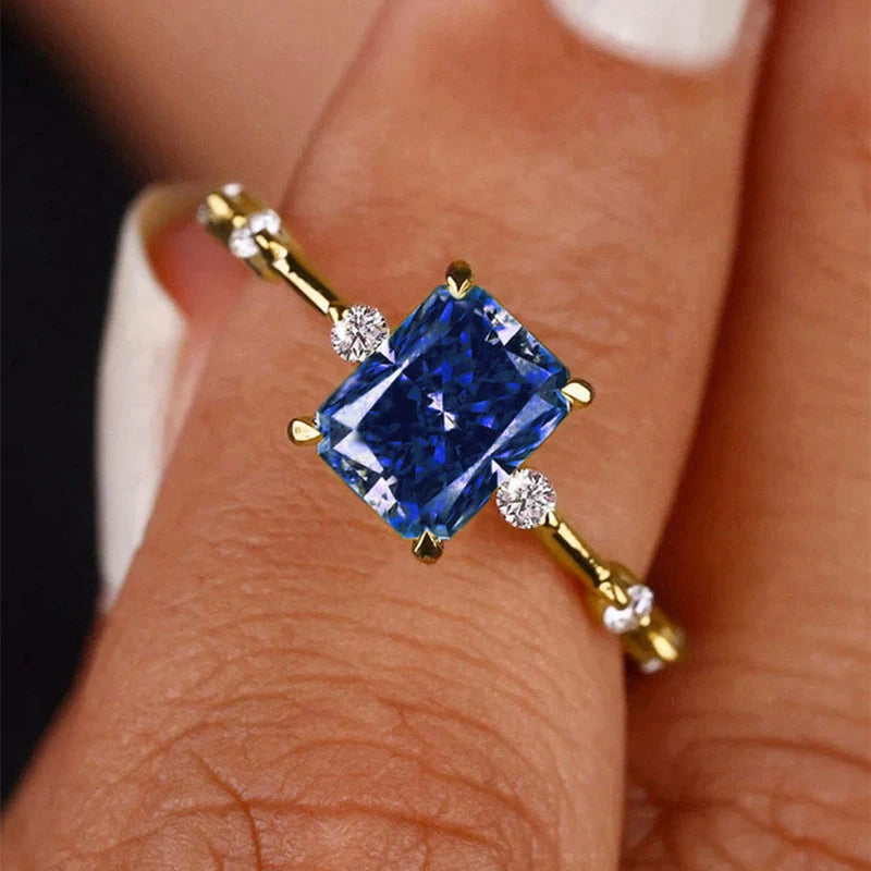 CAOSHI Fashion Lady Yellow Zirconia Ring Trendy Female Engagement Ceremony Jewelry Stylish Bridal Wedding Band Accessories Gi