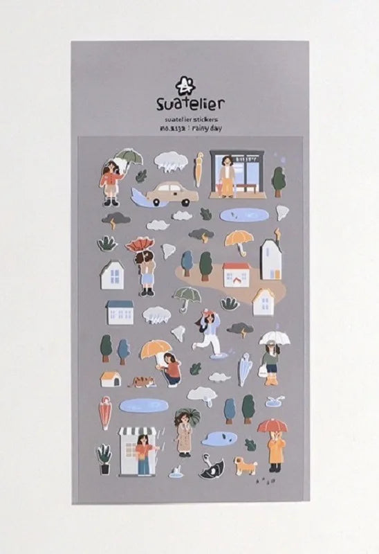 Suatelier Scrapbook Stickers Korea Stationery Junk Journal Diary Deco Sticker Scrapbooking Supplies DIY Photo Album Decoratio