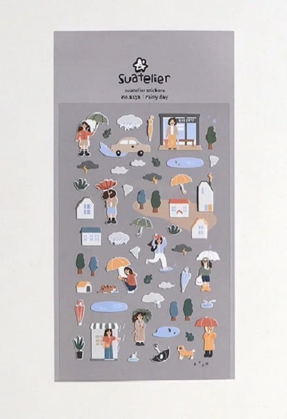 Suatelier Scrapbook Stickers Korea Stationery Junk Journal Diary Deco Sticker Scrapbooking Supplies DIY Photo Album Decoratio