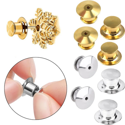 10-20Pcs/Lot Metal Locking Pin Back Locking Pin Keeper Clasp For DIY Backing Brooch Lapel Pin Badge Tie Jewelry Accessories