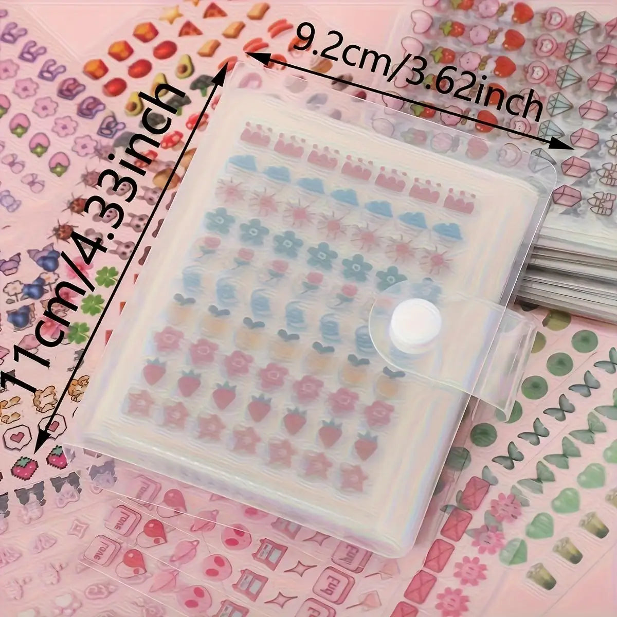 2400pcs Mini Cute Sticker Set+ Storage Book| Various Exquisite Patterns, Suitable for Journal DIY and Scrapbook Making