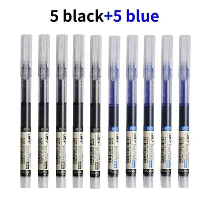 10pcs Gel Pens 0.5mm Needle Type Gel Ink Pens Straight Liquid Ballpoint Pen Colors Stationery School Office Writing Stationer