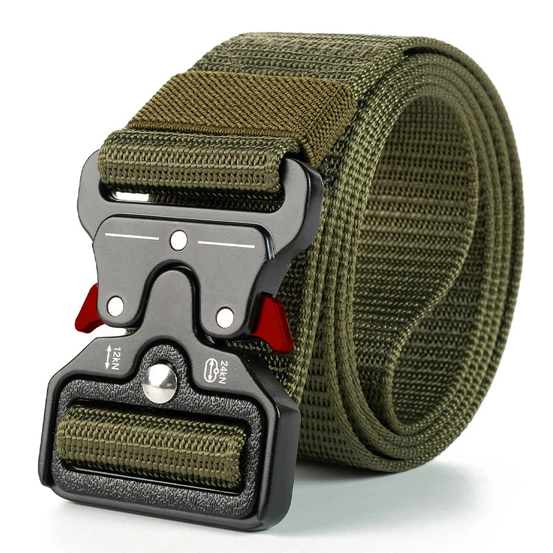 1 Piece Men's Tactical Sports Belt, Quick Release Symmetrical Buckle, Polyester Fiber, Suitable for Outdoor Training Military