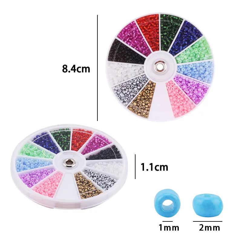 2000pcs/Lot 12Grids Glass Seed Beads Set Charms Jewelry Beads For Bracelet Necklace Earrings Handmade Craft DIY Jewelry Makin