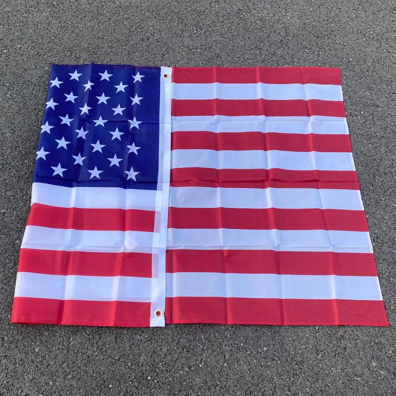 Aerxemrbrae 60*90cm 150x90cm US Banner Double Sided Printed Polyester American Flag Grommets USA Flag