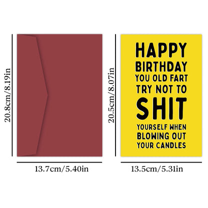 1pcs, Funny Happy Birthday Card,Anniversary Year Old Card,Happy Birthday Card for Him Husband Boyfriend Girlfriend Wife Her -
