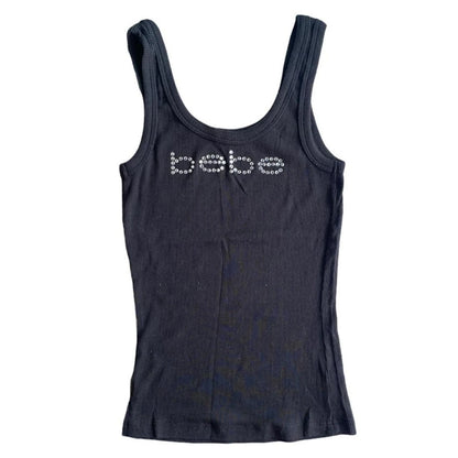 Vintage Sleeveless Tank Top Letters Summer Print Personality Crop top Sleeveless Slim Streetwear Punk Y2K Baby Tee Short Slee