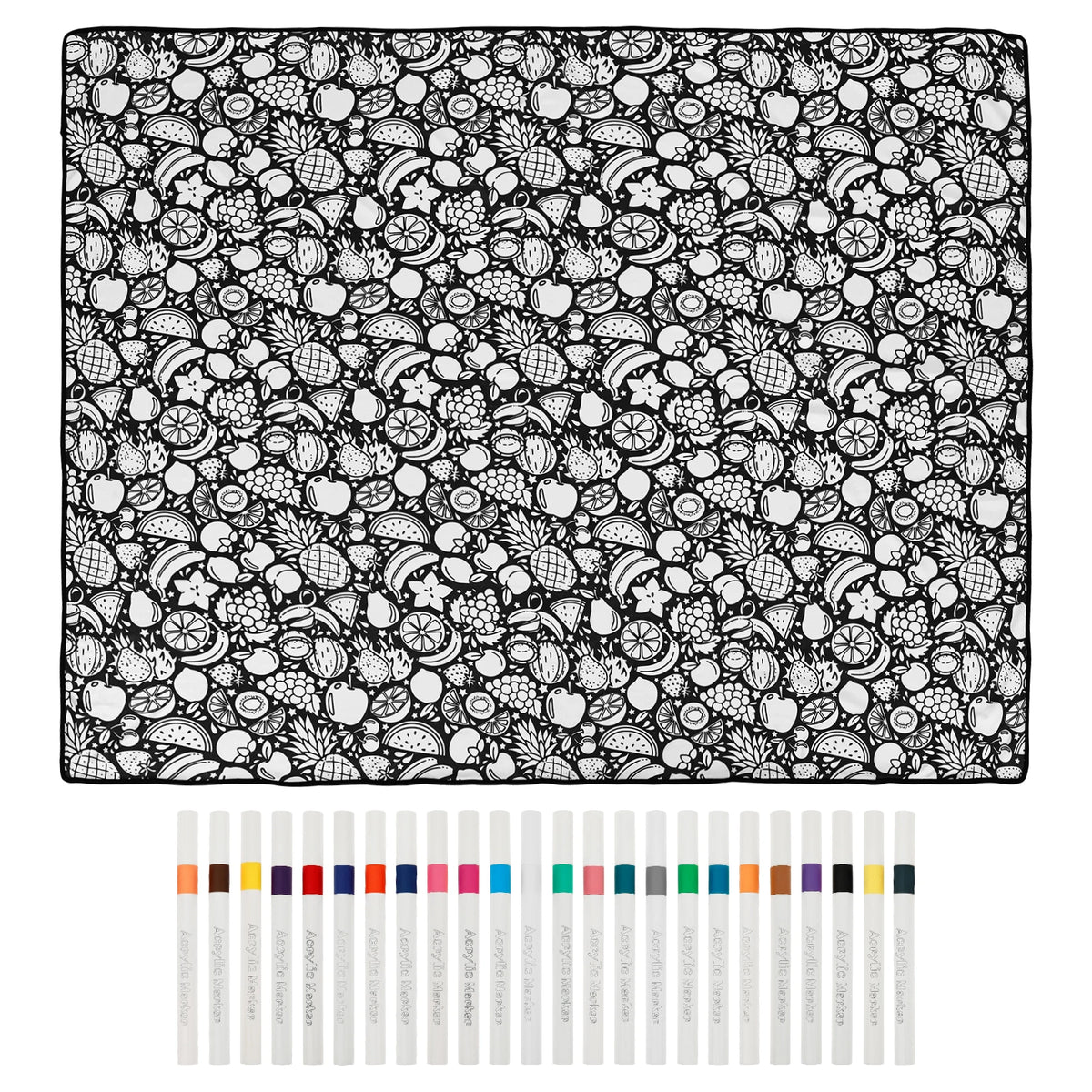 DIY Coloring Blanket with 24 Colored Markers Creative Personalization pattern blanket Stress Relief Unique Paint art Decor Gi