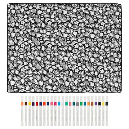 DIY Coloring Blanket with 24 Colored Markers Creative Personalization pattern blanket Stress Relief Unique Paint art Decor Gi