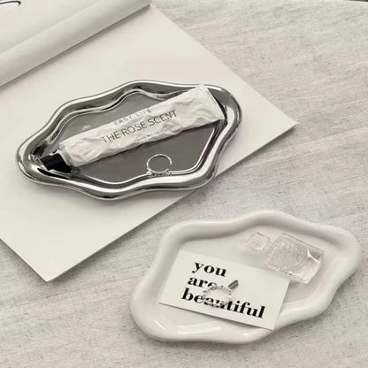 Light Luxury PVC Plastic Jewelry Tray Mini Cloud Shape Storage Plate Jewelry Display Plate Watches/Keys Storage