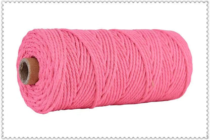 Handmade Boho Decor 4mm 100% Colorful Cotton Cord Rope Thread Twisted Macrame String DIY Home Wedding Decoration Supply 110ya