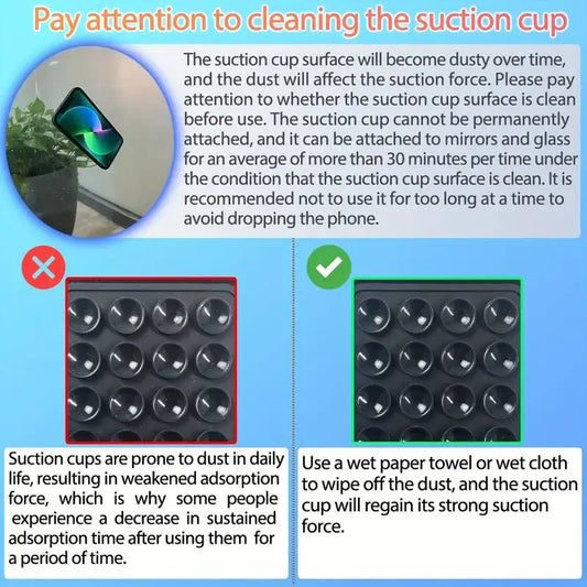 Silicone Suction Phone Holder Mat Multifunctional Suction Cup Wall Stand Square Anti-Slip Single-Sided Case Mount Back Sticke