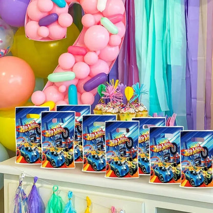 Party Favor Gift Bags - 20Pcs Plastic Candy Bags for Themed Birthday Party Supplies Hot Wheel Party