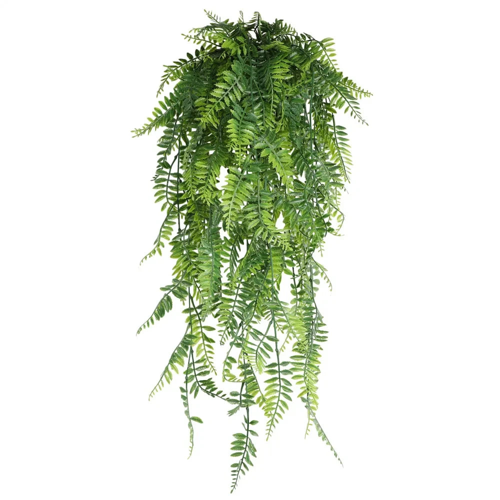 Persian fern Leaves Vines Home Room Decor Hanging Artificial Plant Plastic Leaf Grass Wedding Party Wall Balcony Decoration -