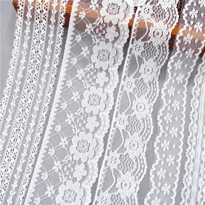 Best Selling 10yards 38kinds Color White Lace Ribbon Woven Band French African Lace Wedding Fabric DIY Clothing/gift Wrapping