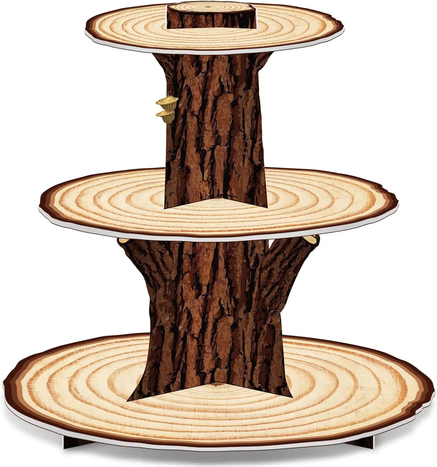 Wooden Cupcake Stand Decoration 3 Tier Western Party Cake Holder Woodland Baby Shower Rustic Wood Cupcake Stand Decor for - b