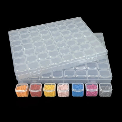 28/56-Grid Craft Storage Organizer Box - Portable, Bead Container for DIY Supplies & Sewing Storage with Independent Compartm