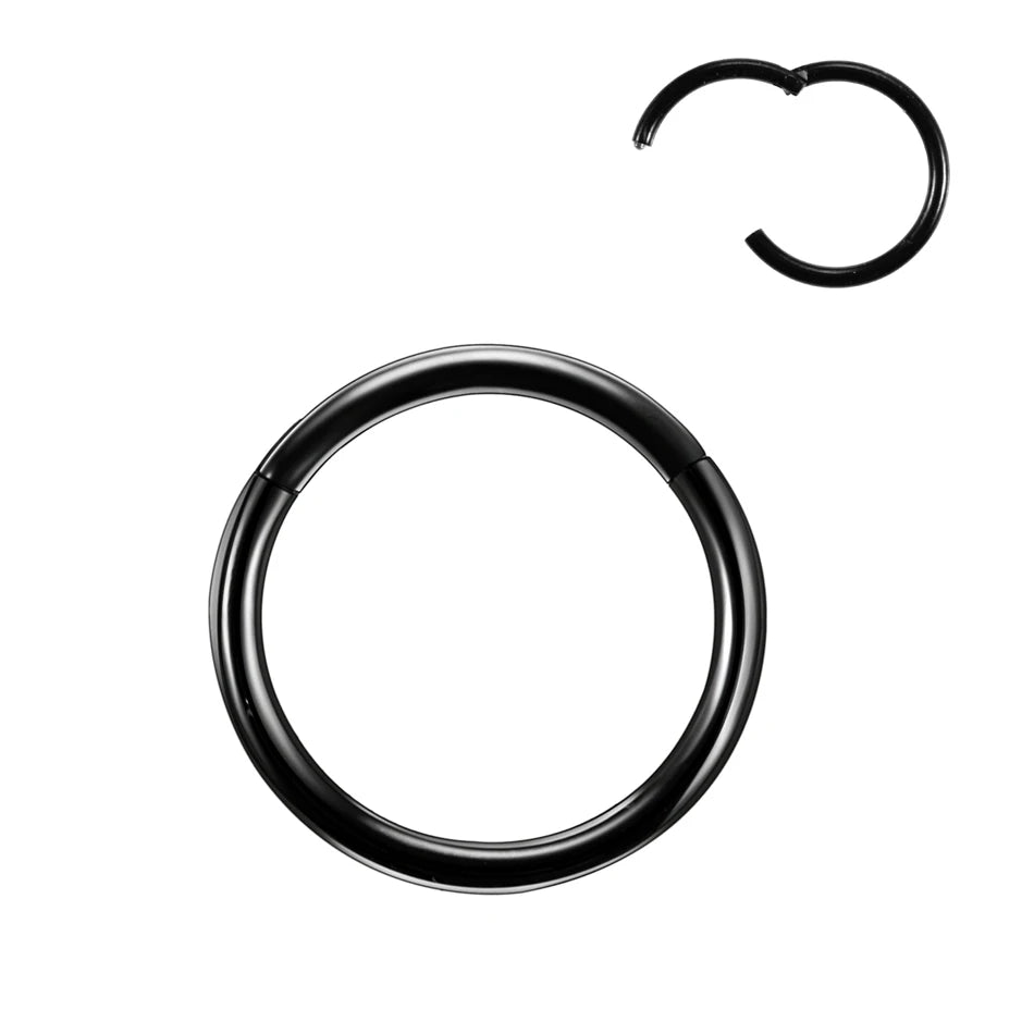 1PC Hinged Segment Nose Hoop Rings Women Surgical Steel Nose Rings Septum Clicker Ring Ear Daith Hoop Earring Piercing Jewelr