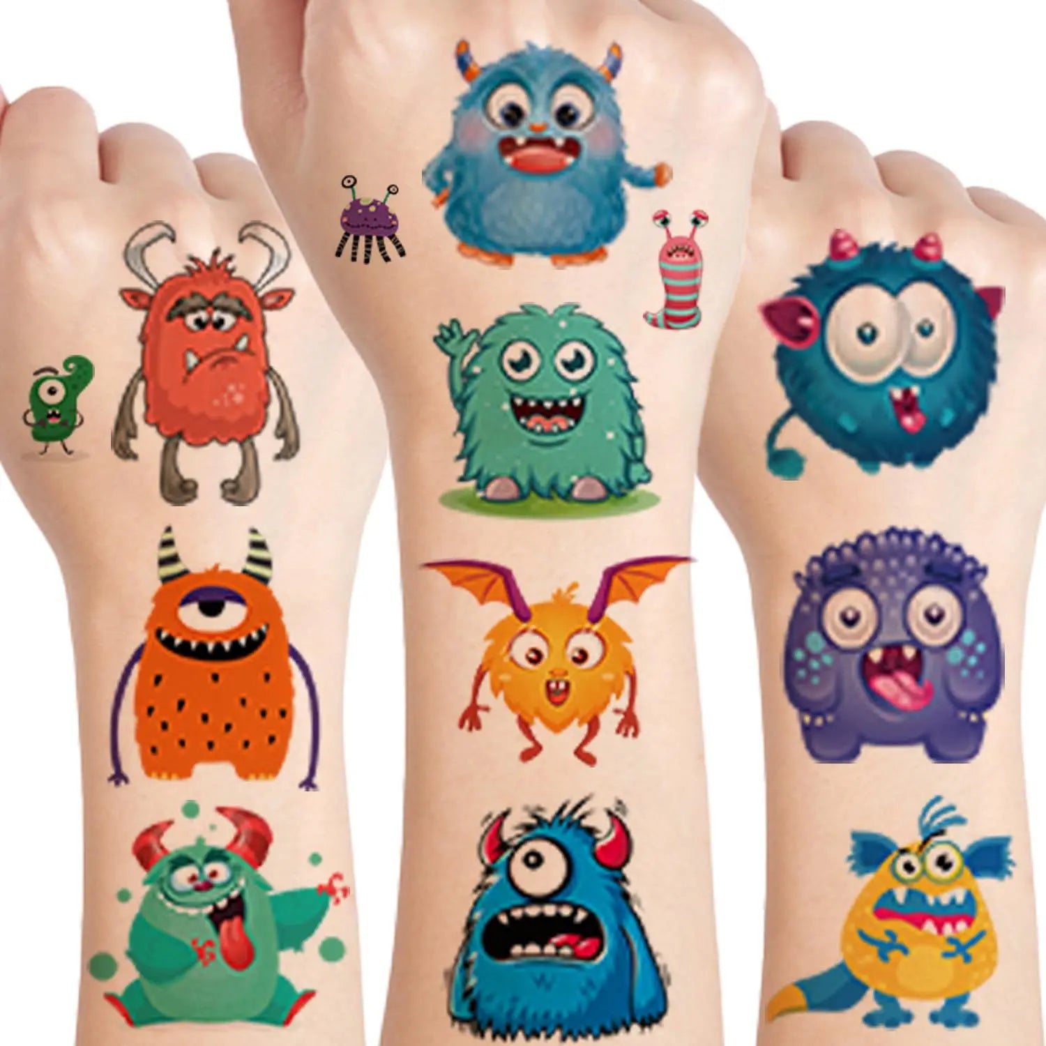 Monster Temporary Tattoos for Kids - More Than 120 Tattoos - Cute Cartoon Tattoos Sticker for Boy Girl Birthday Party Decorat