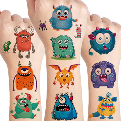 Monster Temporary Tattoos for Kids - More Than 120 Tattoos - Cute Cartoon Tattoos Sticker for Boy Girl Birthday Party Decorat