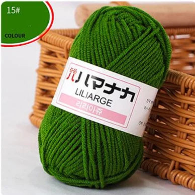 25G Milk Sweet Soft Baby Cotton Knitting Wool Thick Fiber Yarn Velvet Hand Threads for Knitting Wool Crochet Yarn for DIY Swe