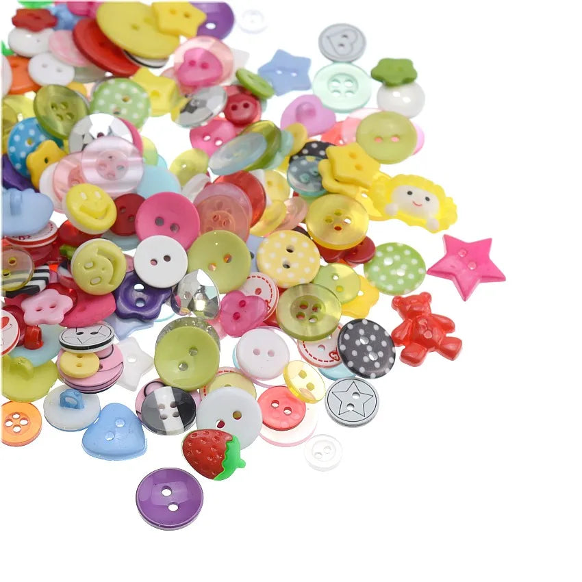 20/50/100pcs Mix Shape Multicolor Diy Scrapbooking Cartoon Buttons Plastic Children's Garment Sewing Notions