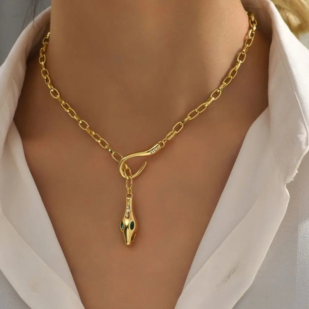 Fashion Lariat Heart Necklace For Women Men Slip Chain Choker Collar Punk Rock Cuban Long Chain Heavy Stainless Steel Necklac