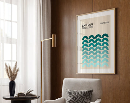 Mid Century Bauhaus Geometric Canvas Prints Poster Retro Abstract Wall Art Painting Pics for Modern Living Room Home Decorati