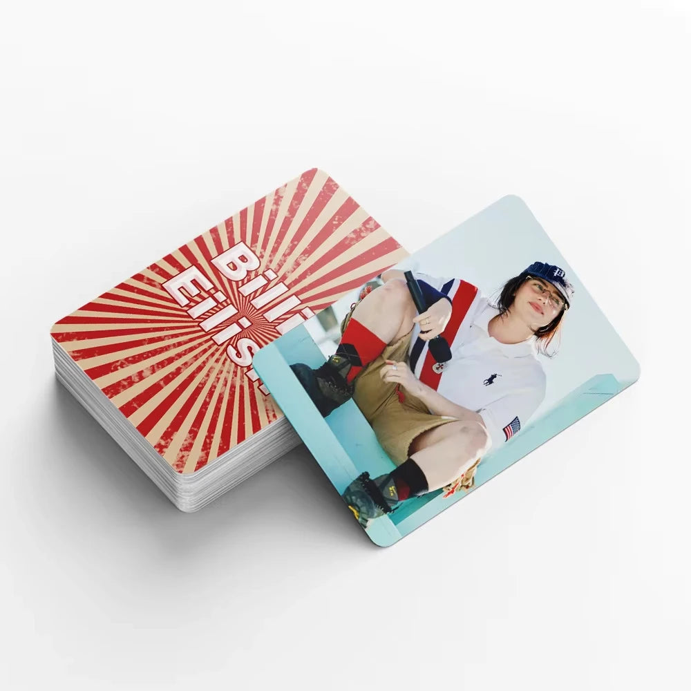 92Pcs European and American Billie Eilish style Mini Celebrity Photo Cards, Fan Collectible Cards, Postcards, LOMO Cards