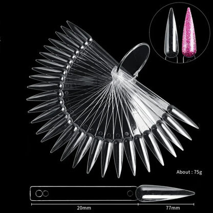 50 Tips Clear Nail Swatches Color Card Display Chart Gel Polish Template Nail Art Sample Stand Acrylic Palette for Nail Salon