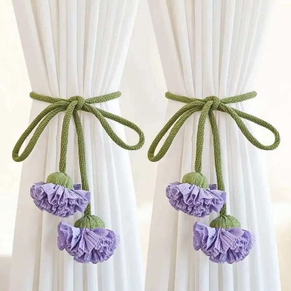Creative Fashion Tulip Curtain Straps Adjustable Elegant Curtain Tieback Beautifully Curtains Tie Rope Homestay - 1pair style