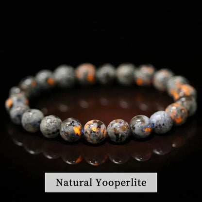 JD Natural Stone Beads Bracelet Amethyst Tiger Eye Crystal Quartz Agate Gem Beads Bangles Women Men Reiki Healling Jewelry Gi