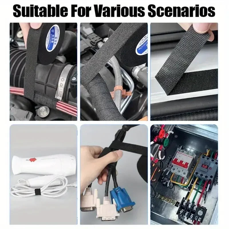 9/15/25/32/50MM Electrical Insulating Tape Heat Resistant Harness Tape Car Cable Harness Wiring Loom Protection Waterproof Ta