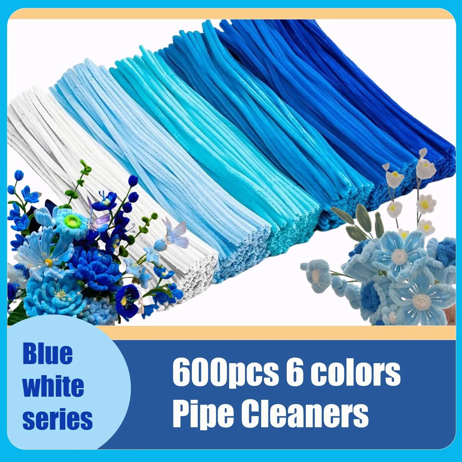 600pcs Multi-Colored, Flower Making Kit, Arts and Craft Supplies, Pipe Cleaners Kit, Pipe Cleaner for Flower, Craft Supplies 