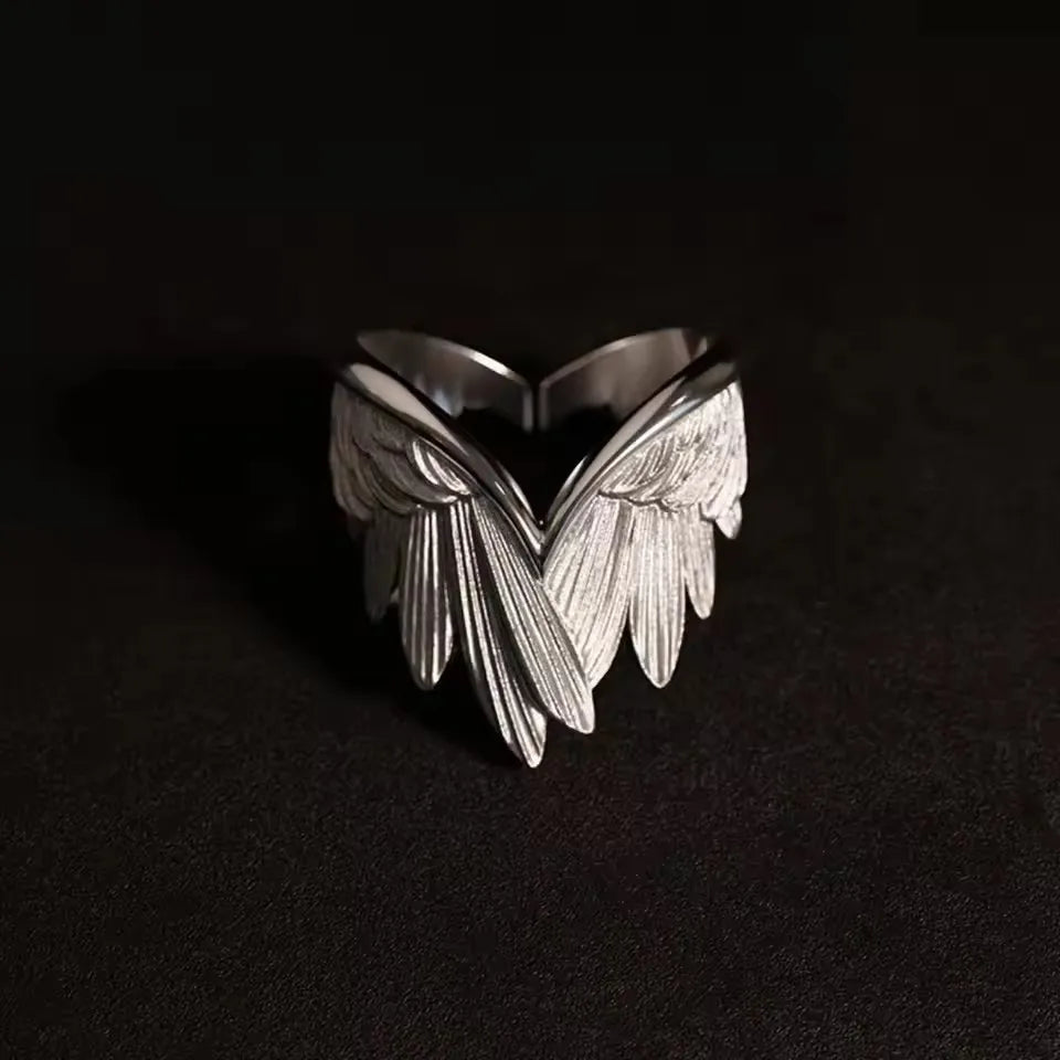 Retro Angel Wings Ring For Women Girls Punk Gothic Adjustable Open Ring Handmade Designer Jewelry Accessories Gift e783 - e78