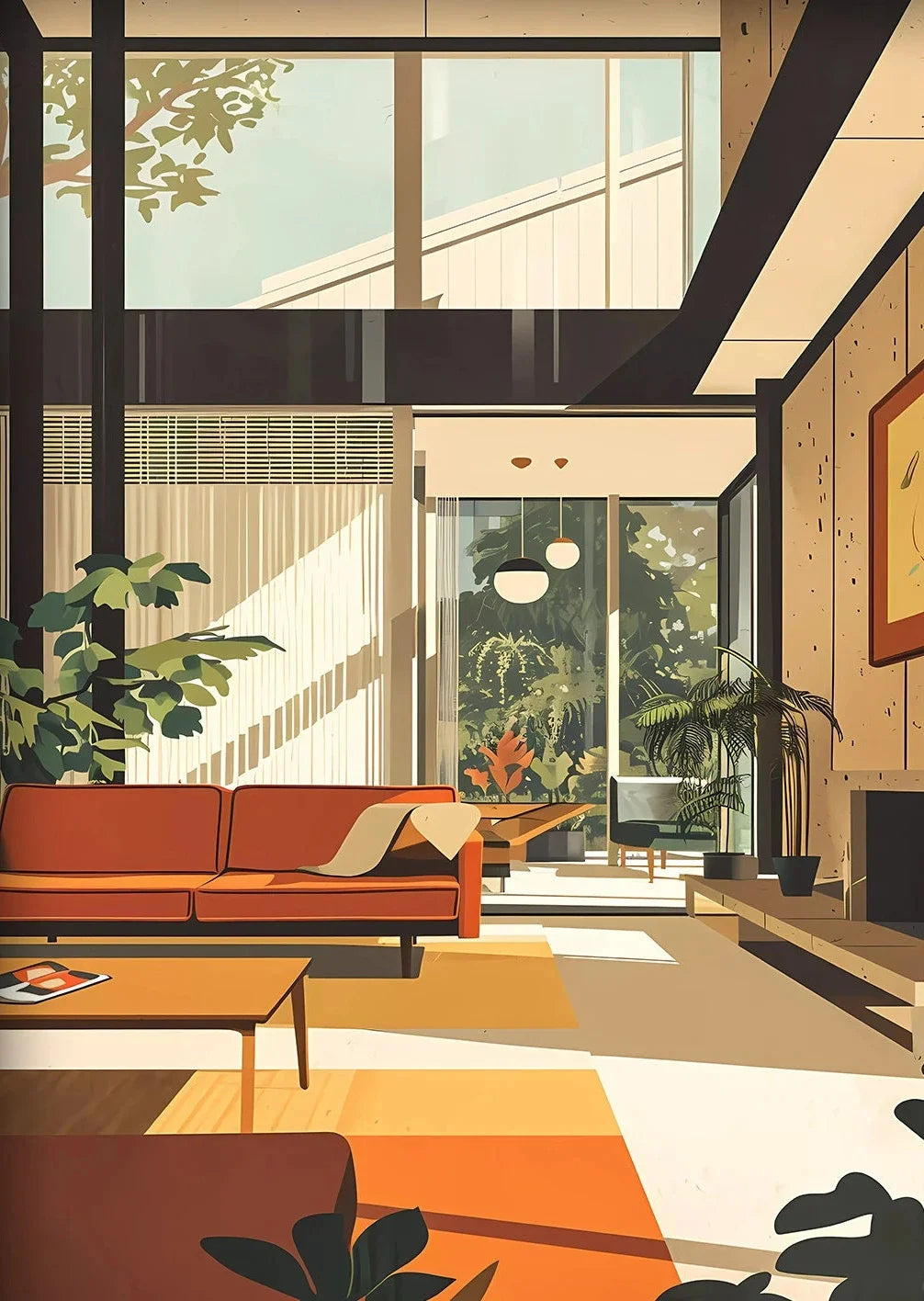 Classic Architecture Abstract Poster Prints Minimalist Fallingwater House Bauhaus Canvas Painting Wall Art Pictures Home Deco