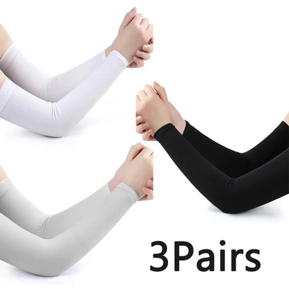 Ice Silk Sleeve Sunscreen Cuff Arm Sleeves Long Gloves Sun UV Protection Hand Protector Cover Anti-Slip Summer Outdoor Riding