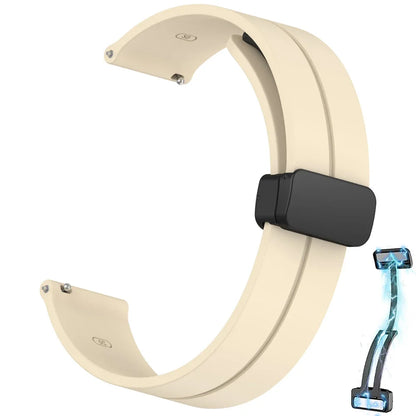 20mm 22mm Strap For Samsung Galaxy watch 6/4/5 pro/classic/gear s3/active 2 Sport Silicone Magnetic Buckle Huawei GT 2 2e 3 b