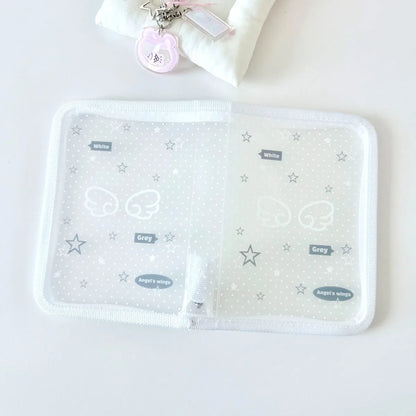 Cute A6 Stationery Storage Folder File PP Twill Zipper Pouch Document Bag Zip File Folder School Office Supplies