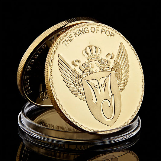 Michael Jackson The King of Pop Gold-plated Commemorative Coin Anniversary Gift Pop Collectible Coins